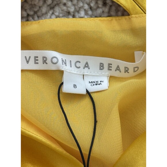 Veronica Beard Women 8 Stewart Charmeuse Silk Blend Halter Top NWT Bright Sunset - Picture 6 of 9
